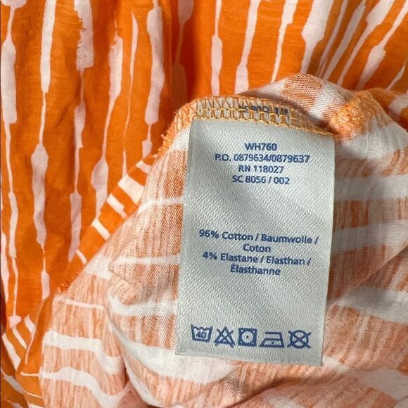 Boden Women’s Jersey Day V-neck‎ Dress Orange Print Cap Sleeve Size 2P - Picture 3 of 4